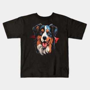 Patriotic Australian Shepherd Kids T-Shirt